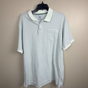 PX Clothing Mens 3XL Neptune Green Striped Cotton Polo Shirt 9PP1025M NWT